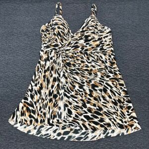 Miraclesuit Adora Leopard Slimming Swim Dress One Piece Swimsuit Sz14 Underwire